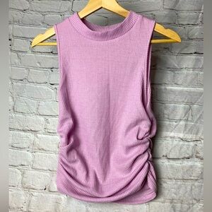 Lilac Purple ribbed turtleneck tank, size medium / large